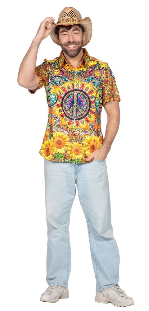 Hippie Flowers Partyhemd für Herren