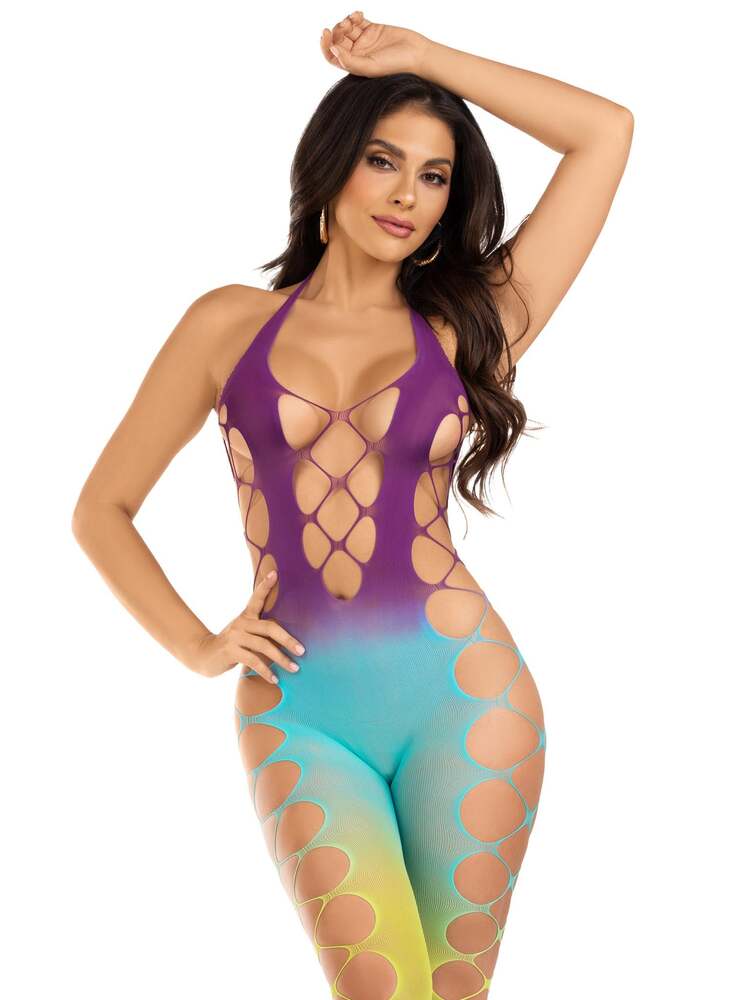 Sexy seamless Ganzkörperanzug 'Ozean' mit Cutouts OneSize