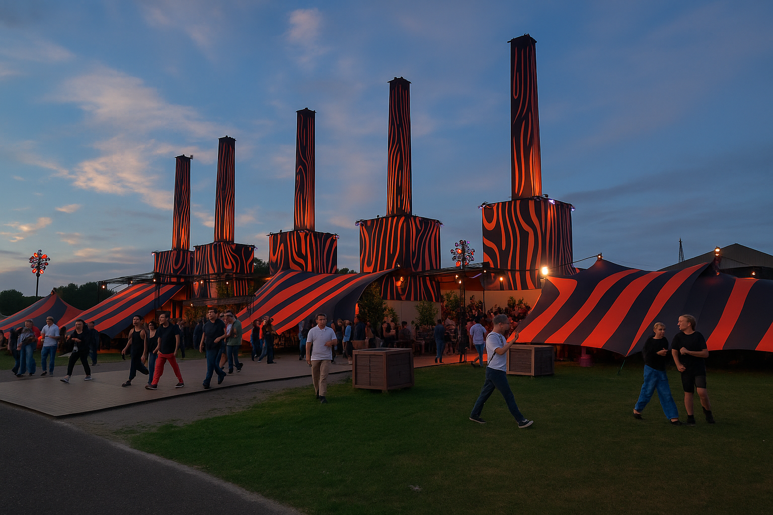 Zelt mit menschen beim lowlands festival