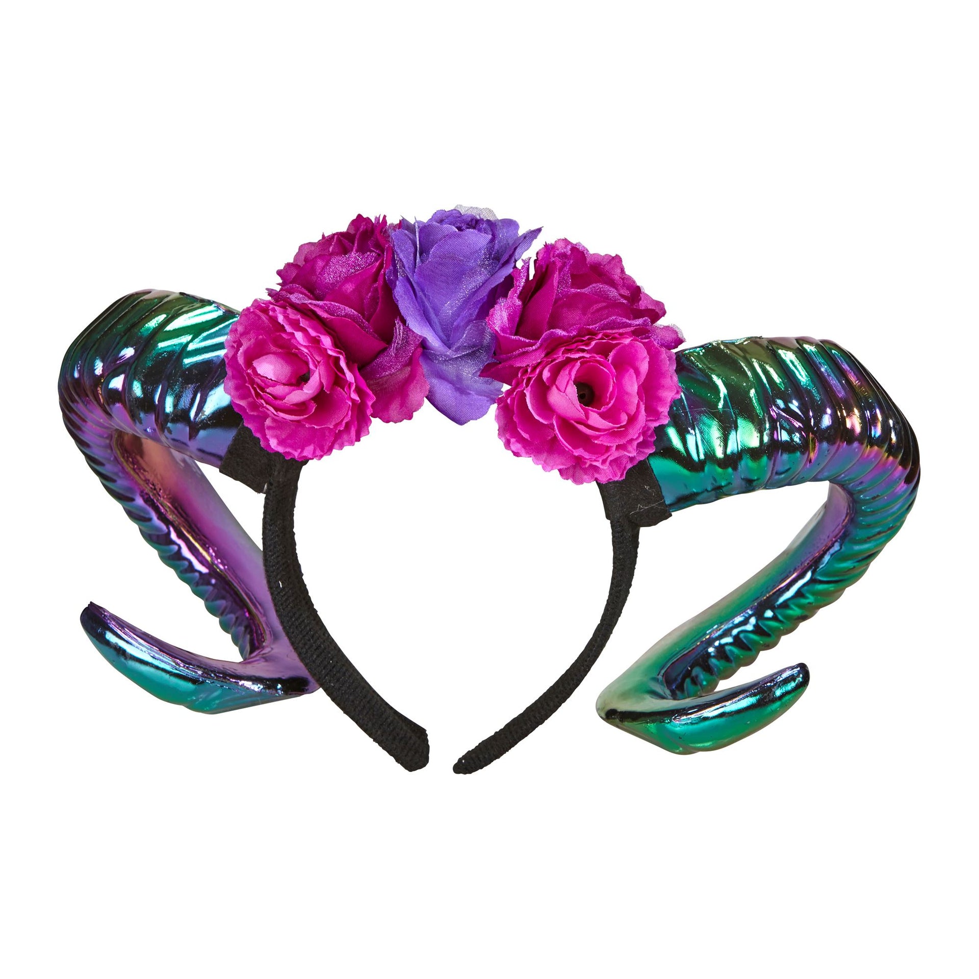 Blumiger Dämonenhörner Haarreif Oilslick