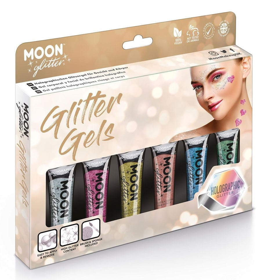Funkelzeit Glitzer Gel Schminke 6-teilig