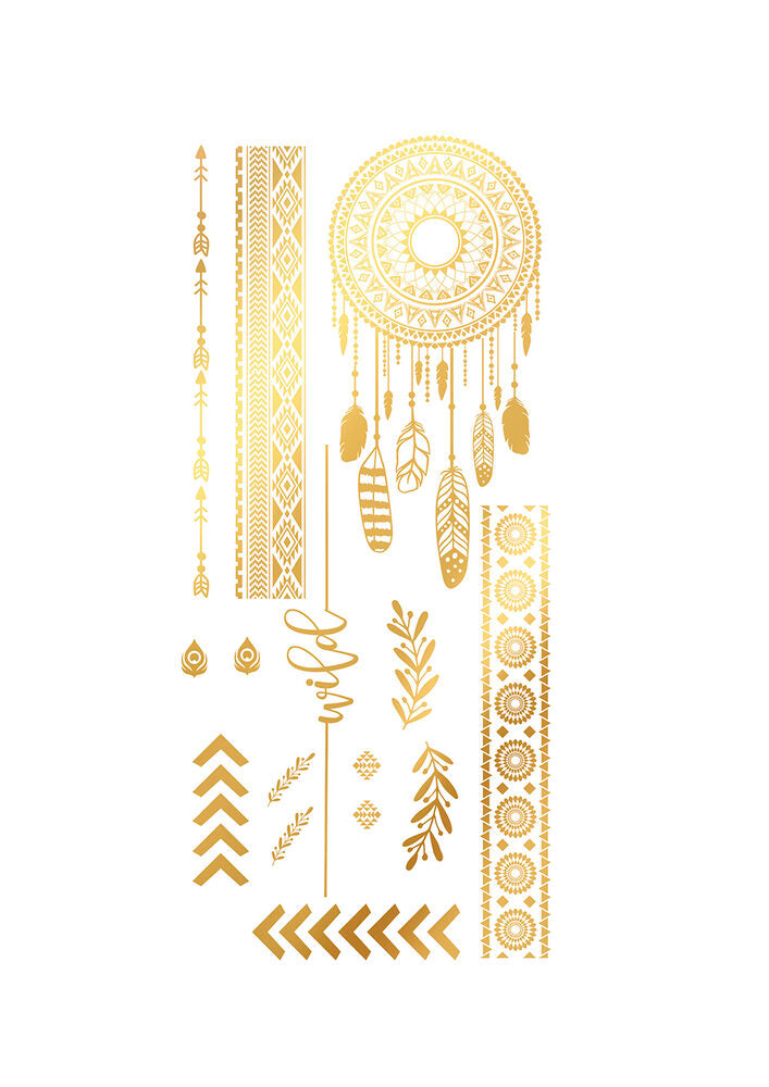 Gold Ink Tattoos 14x30 cm