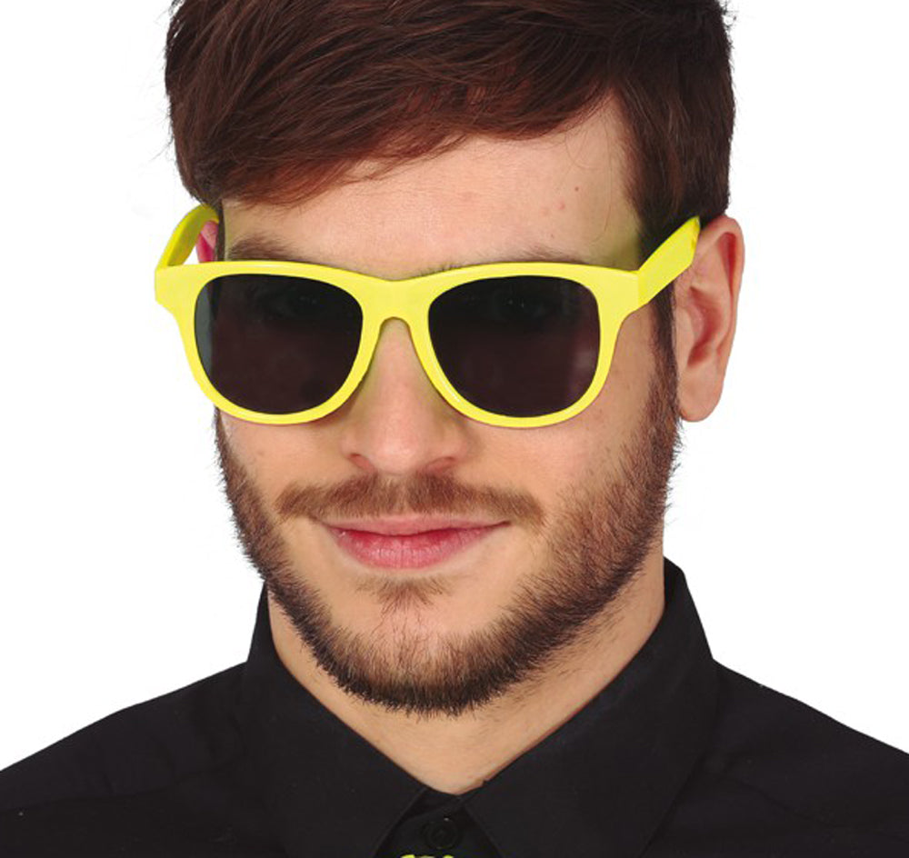 80er Jahre Brille neon-gelb
