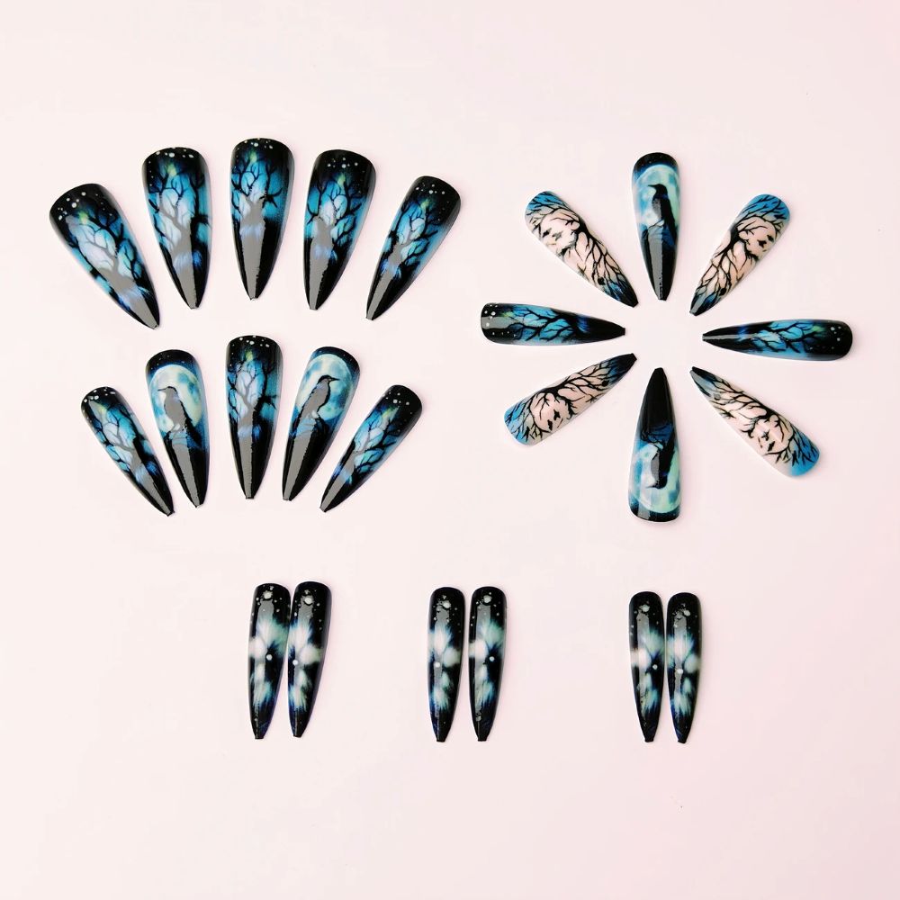 24 teiliges Set Stiletto Drucknägel