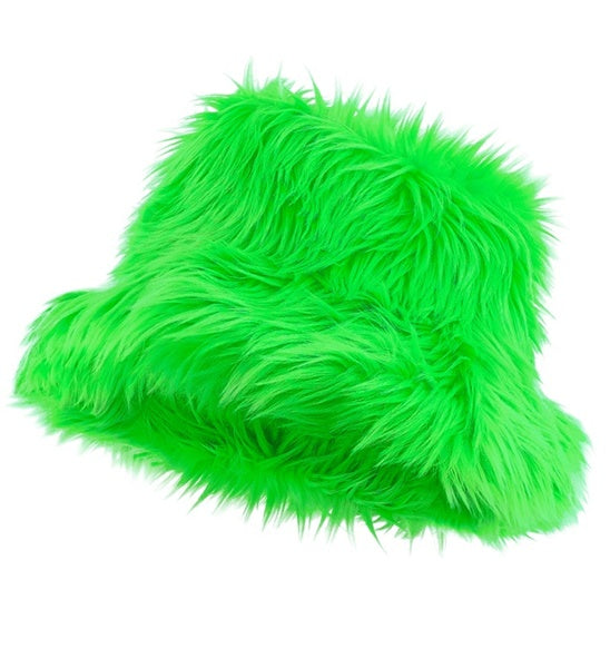 NEON GRÜNER PLÜSCH ANGLERHUT