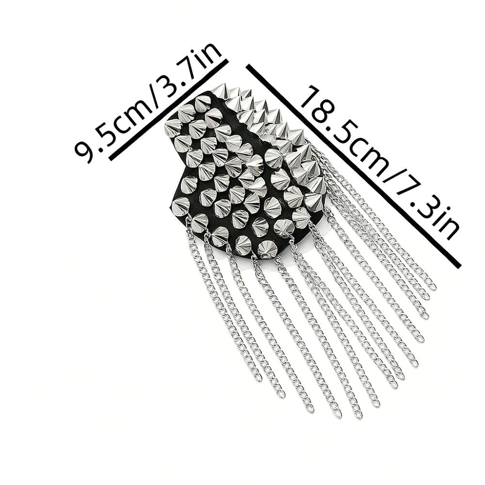 1 Nieten Punk Epaulette, silberfarben