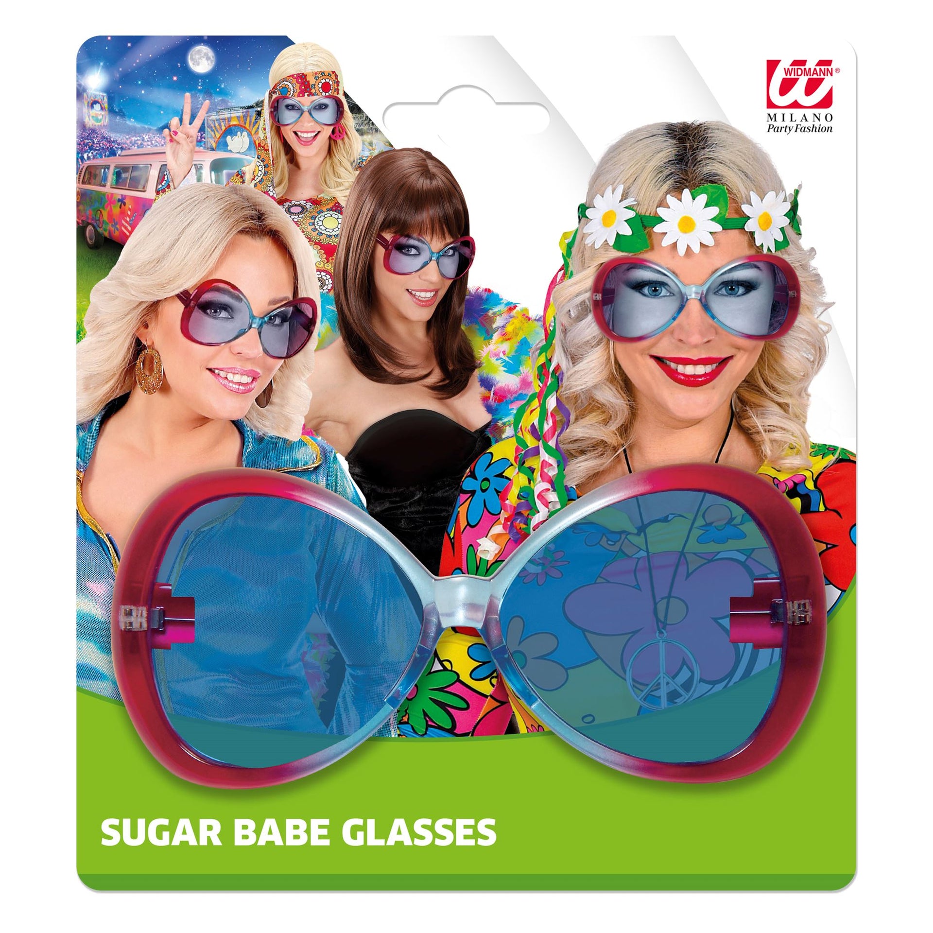 Hippie Diva Brille weinrot