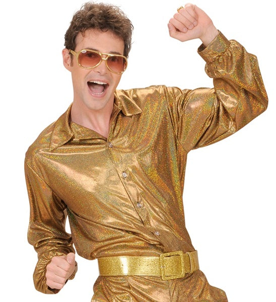 Glitzerhemd Disco Fever Gold Für Herren