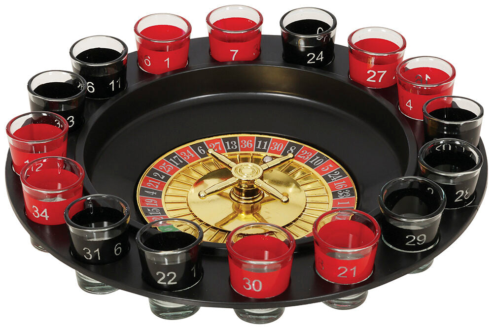 Roulette Trinkspiel mit 16 Gläsern