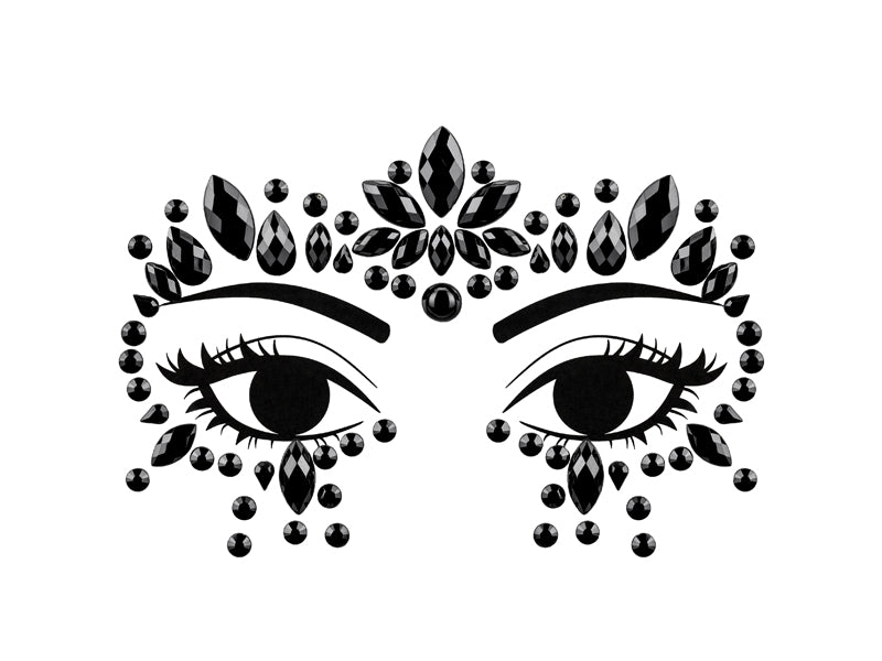 Set Schwarze temporäre Gesichtskristalle