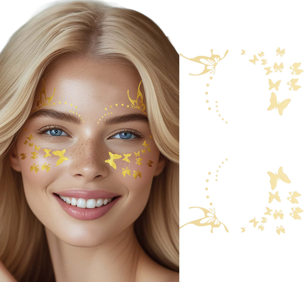 Goldene Schmetterlingsaugen Tattoos