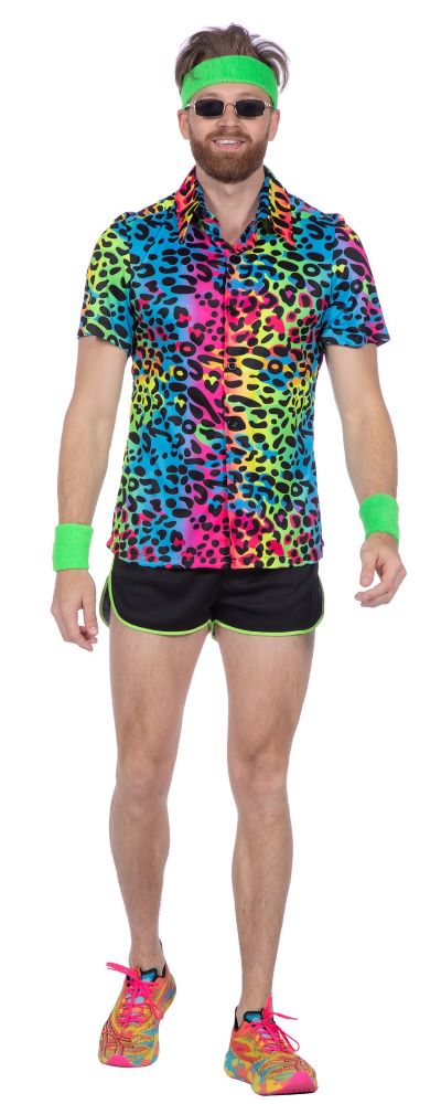 Neonfarbenes Hemd mit Animal-Print