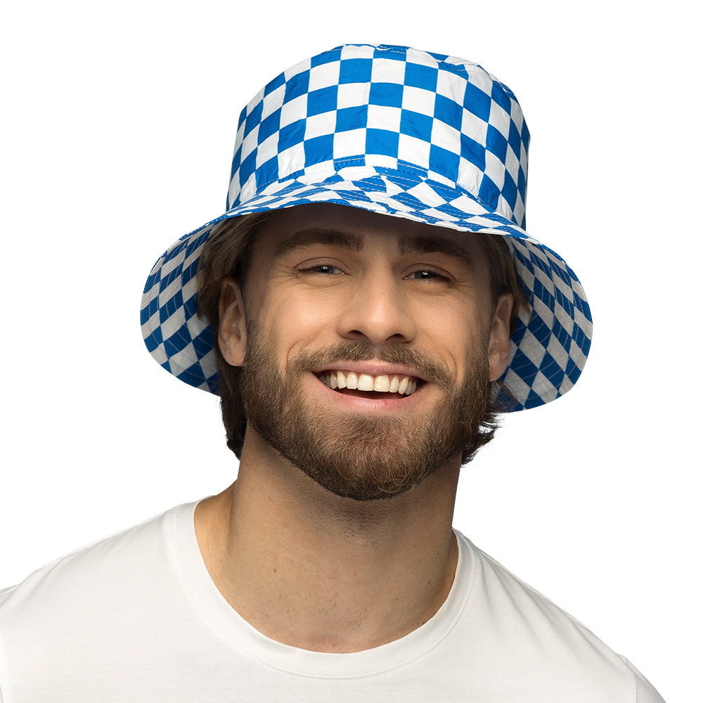 Fischerhut blau-weiß kariert