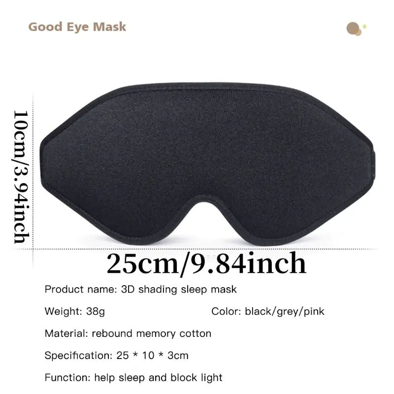 Memory Foam Schlafmaske schwarz