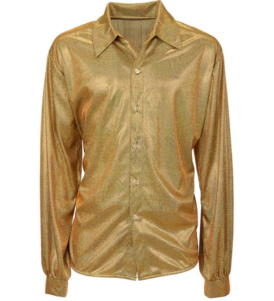 Glitzerhemd Disco Fever Gold Für Herren