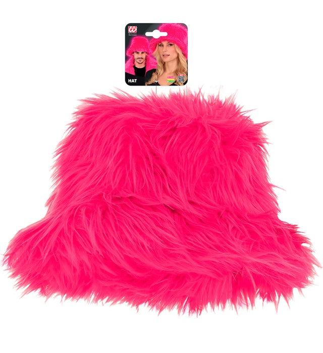 NEON PINKER PLÜSCH ANGLERHUT