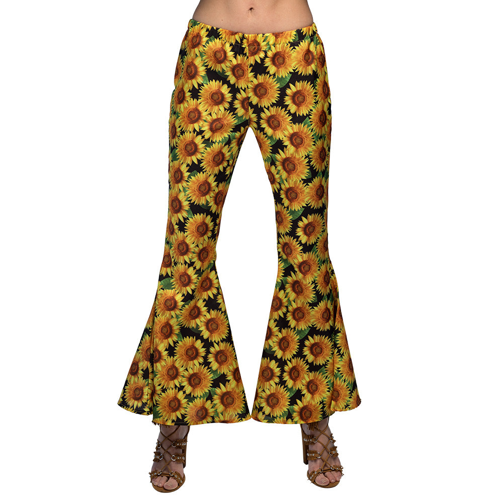 70er Jahre Schlaghose Sunflowers für Damen