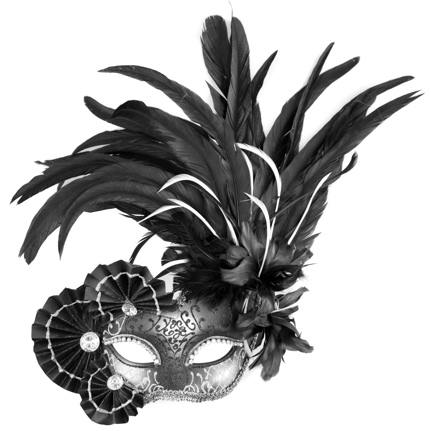 Augenmaske Venezia Schwarz-Silber