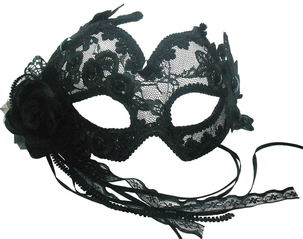 Augenmaske Black Roses Schwarz