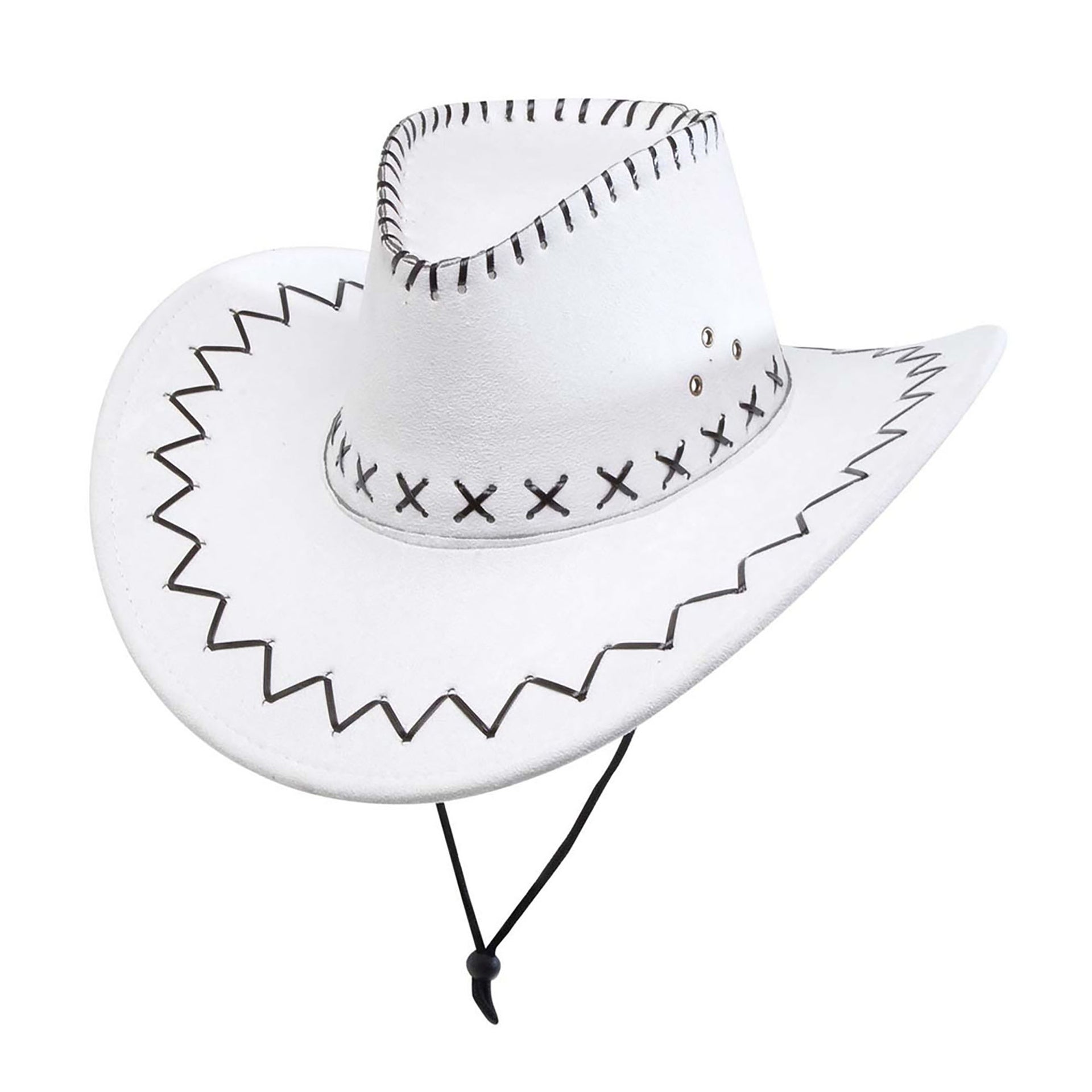 Weißer Cowboyhut mit Nähten