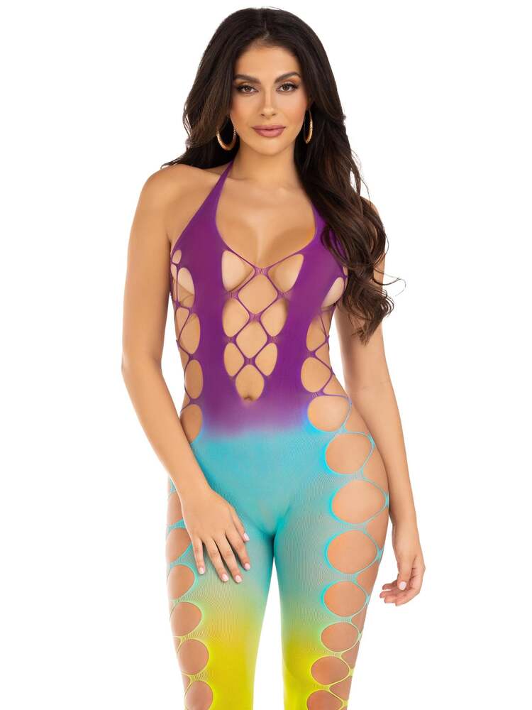 Sexy seamless Ganzkörperanzug 'Ozean' mit Cutouts OneSize