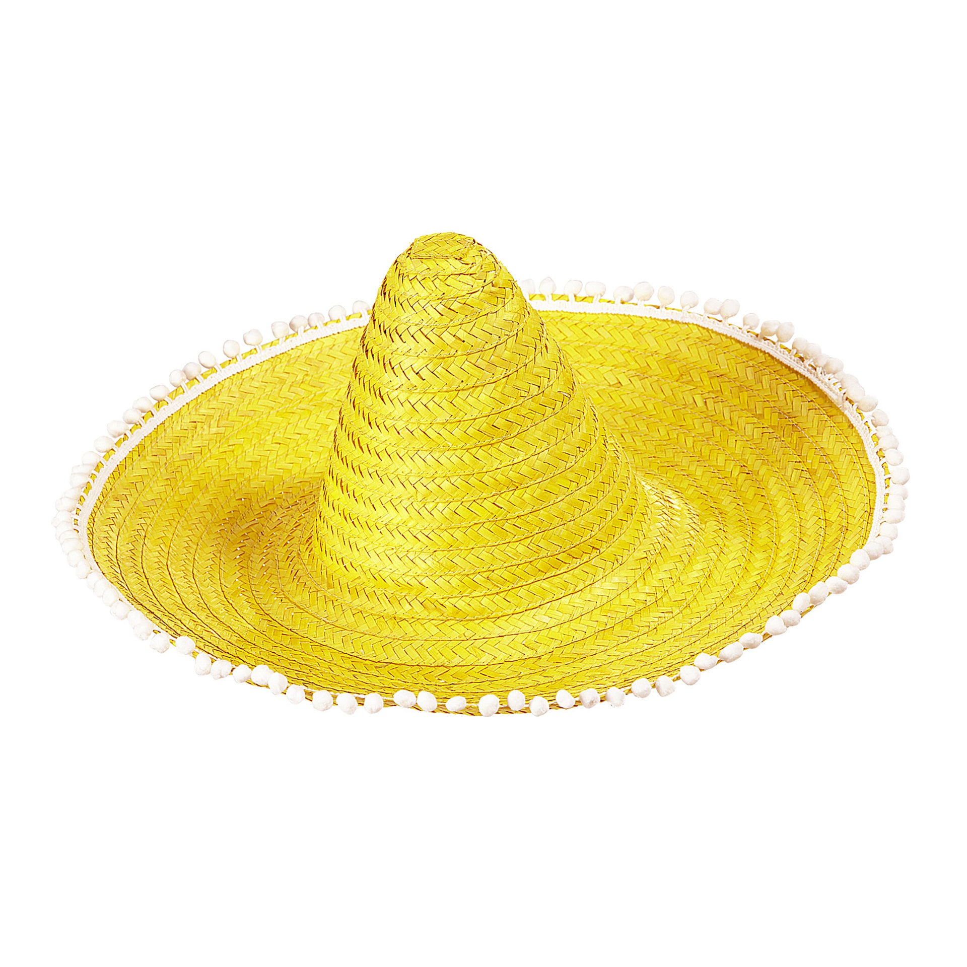Exotischer Sombrero mit Bommeln Gelb 50 cm