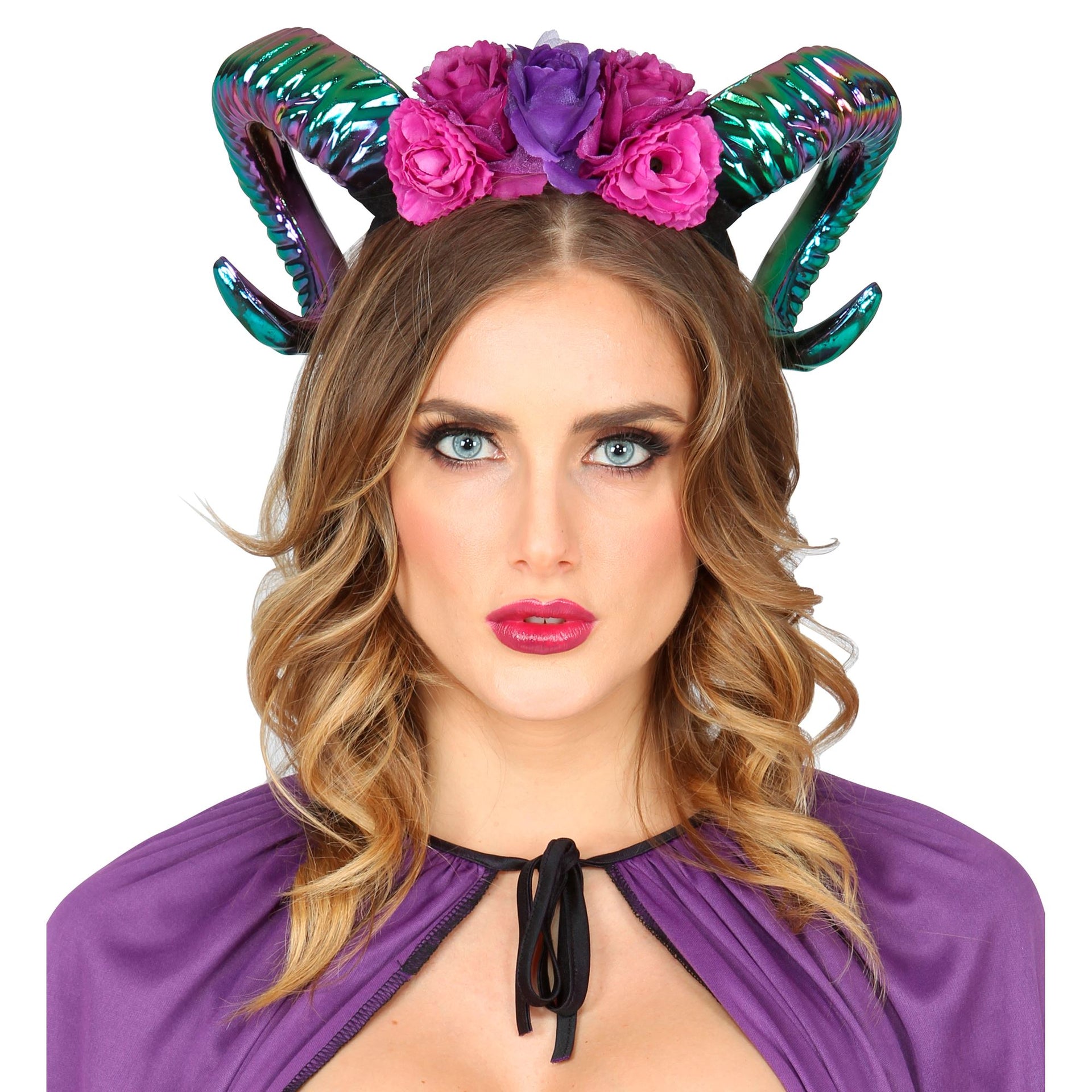 Blumiger Dämonenhörner Haarreif Oilslick