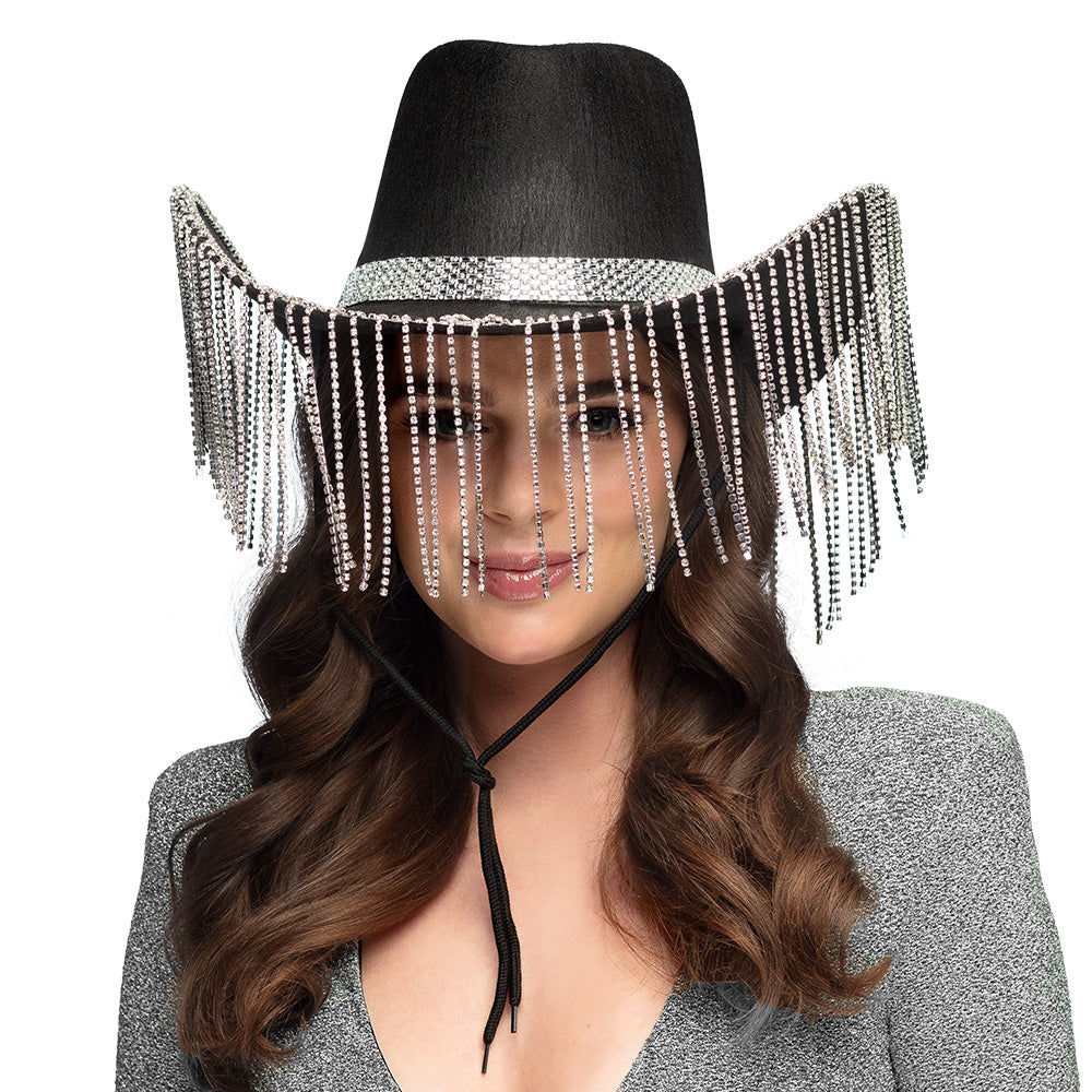 Glam Girl Cowboyhut in Schwarz