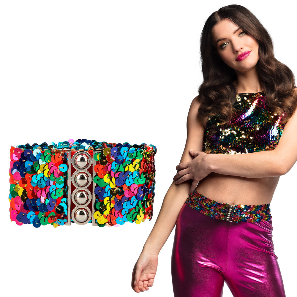 Rainbow Party Paillettengürtel 60cm