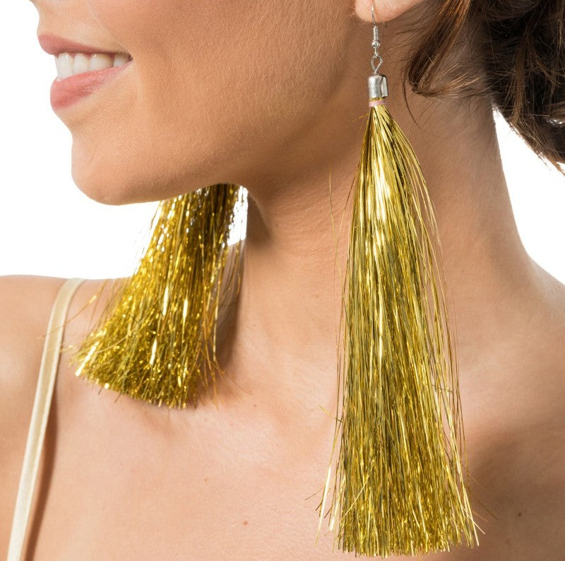 Ohrringe Gold-Fringe 17cm