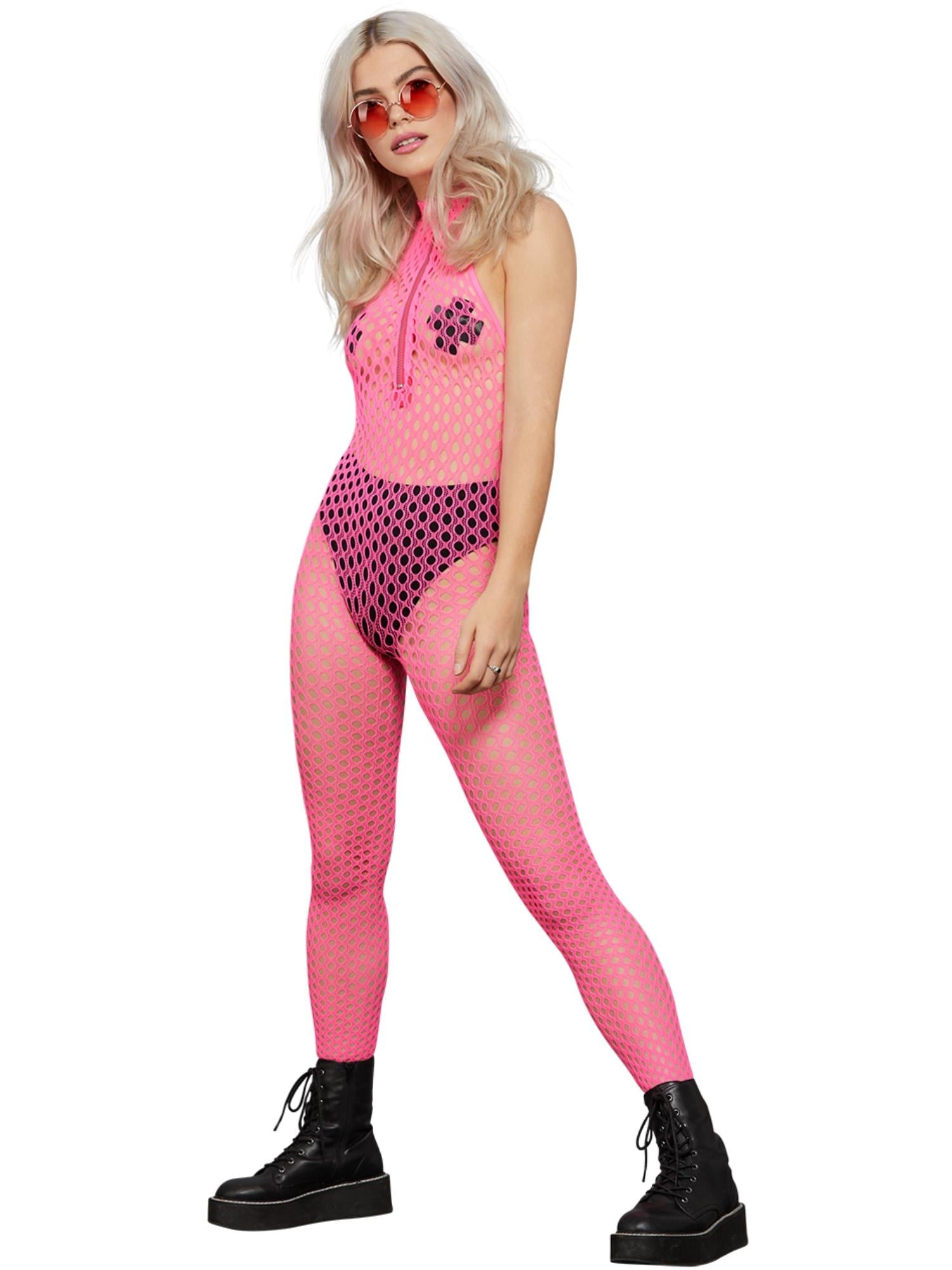 Sexy Bodysuit für Damen in Neon Pink