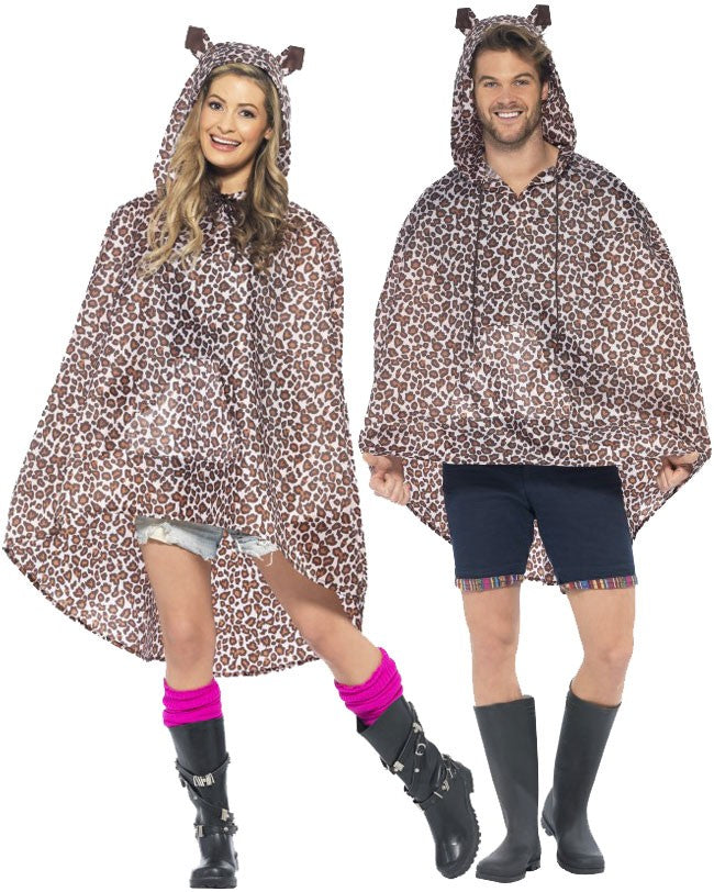 Brauner Leoparden Regenschutz Poncho