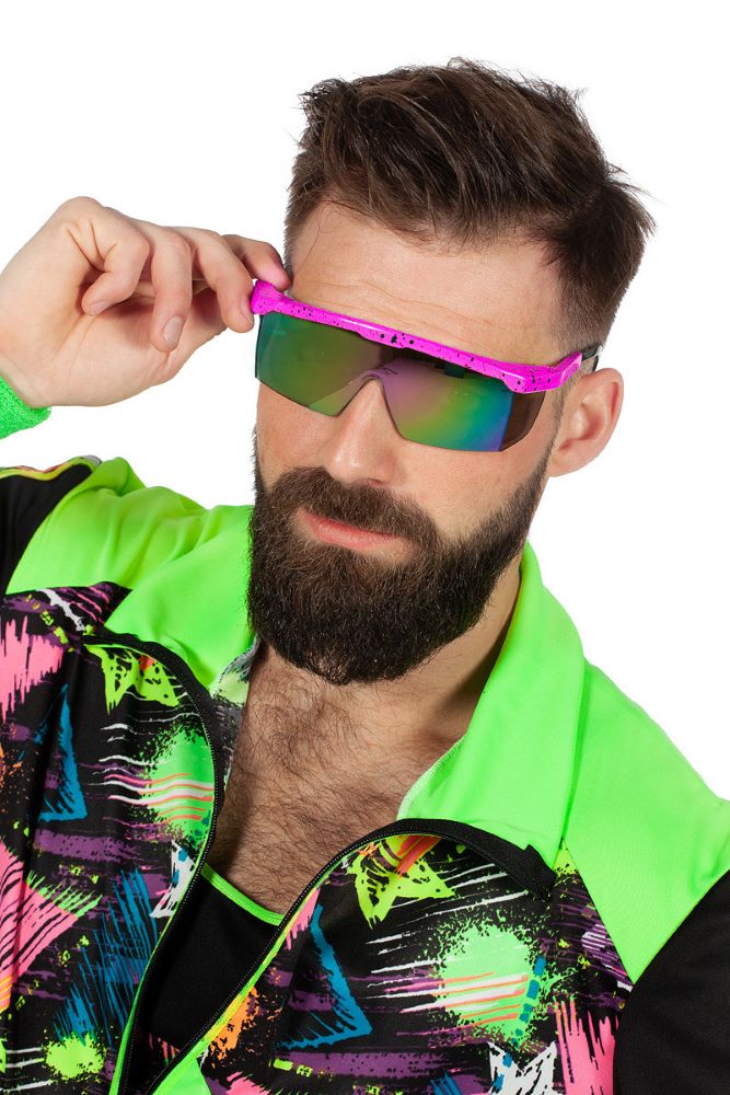 Neonpinke Partybrille