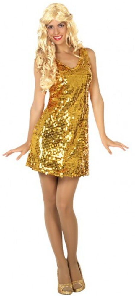 Funkelndes Paillettenkleid für Damen gold