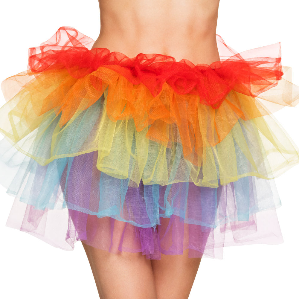Sexy Regenbogen Tüllrock mehrlagig
