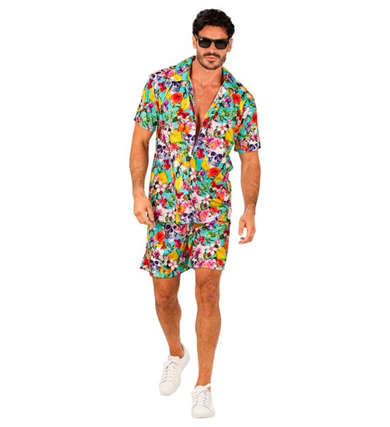 Summer Party Hawaii Totenköpfe Set für Herren Hemd/Shorts