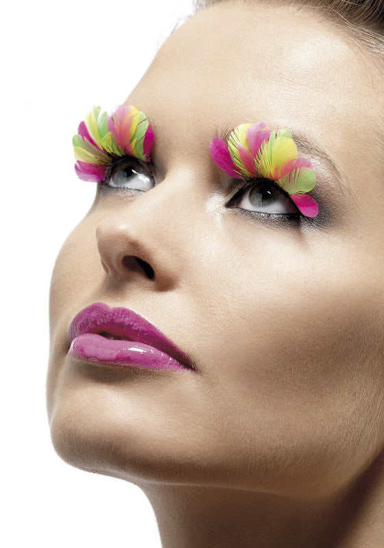 Bunte Feder-Wimpern Neon