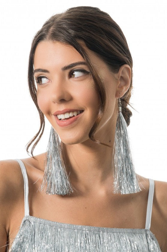 Ohrringe Silber-Fringe 17cm