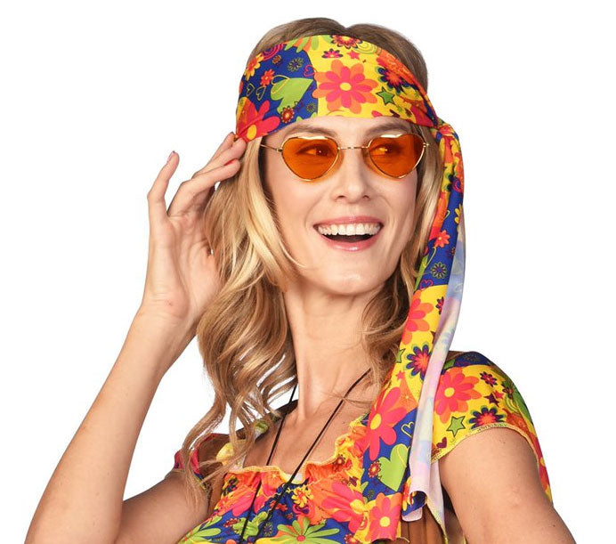 Herz Hippie Brille orange