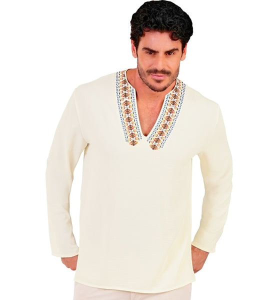 Hippie Hemd für Herren beige