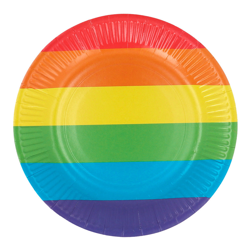 8 Regenbogen-Party Teller 23cm