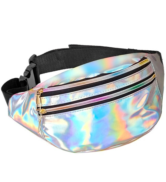 Bauchtasche Holografisch Silber
