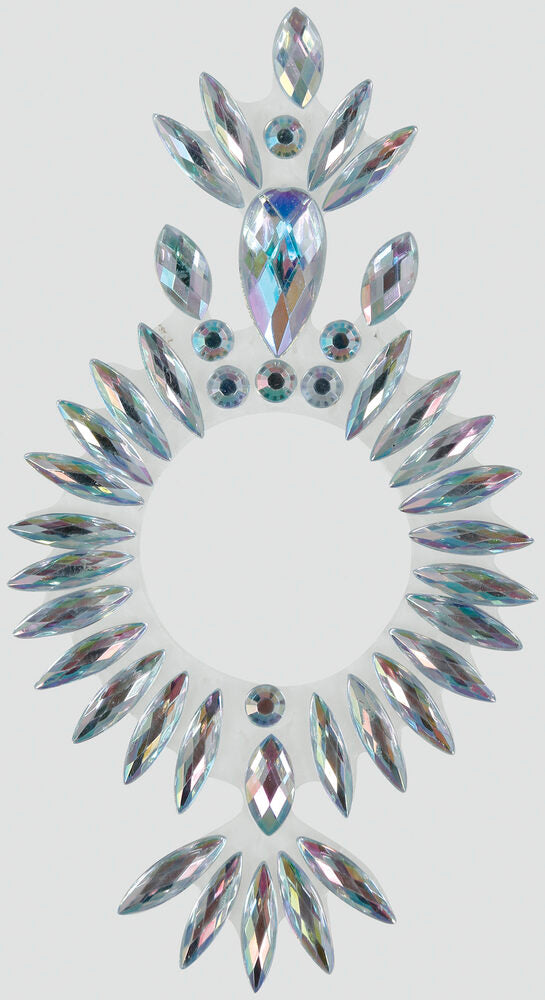 Strasssteine Bauchnabel 15x10 cm silber
