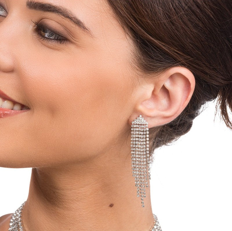 Ohrringe Wave mit Strass