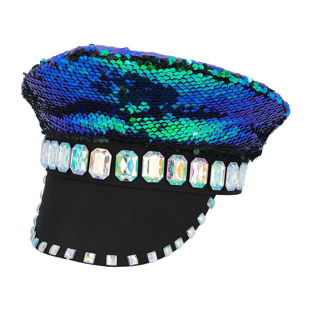 Mandy Candy Glamour Rockermütze blau