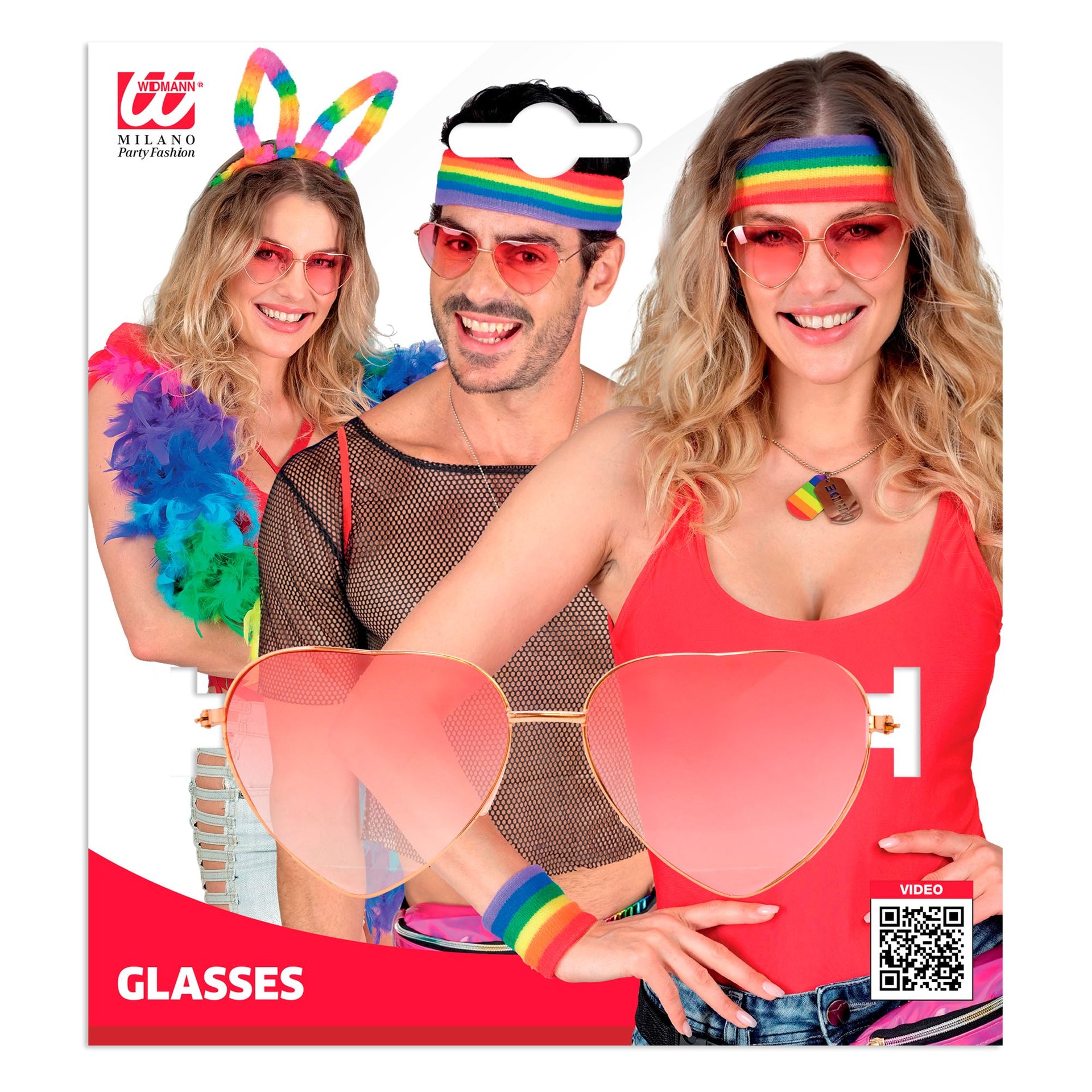 Rote Herzbrille unisex