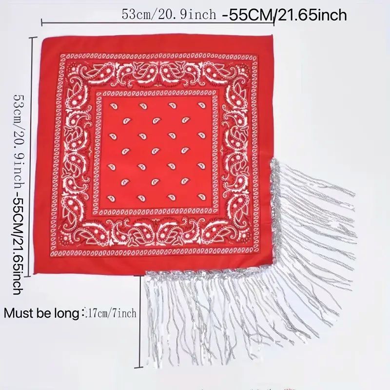 Quasten Cowboy Tuch in Weiß 55cm