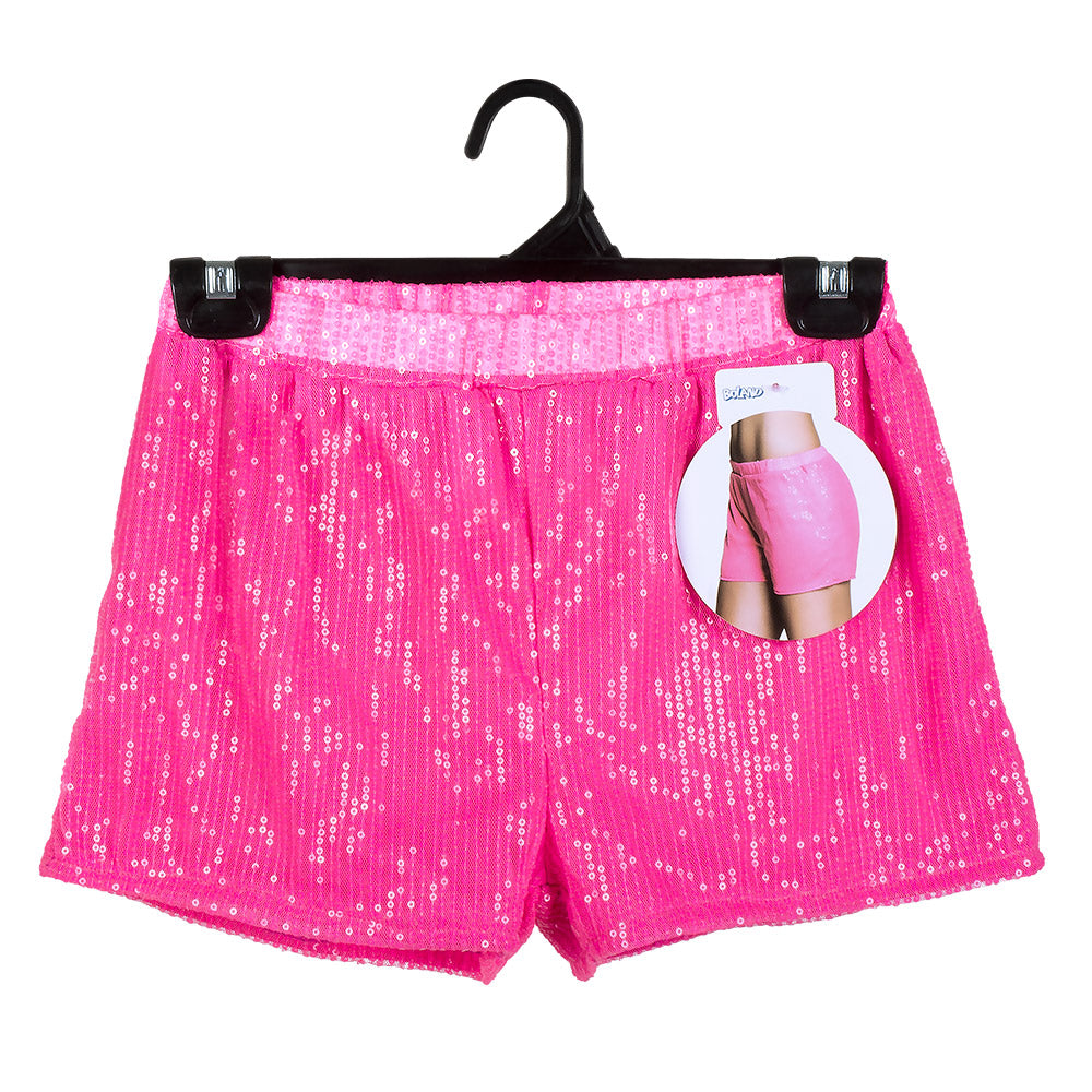 Pinke Neon Hotpants mit Pailletten