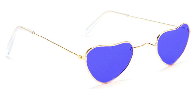 Herz Hippie Brille blau