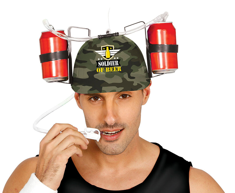 Dosenhalter Biertrinker Soldatenmütze